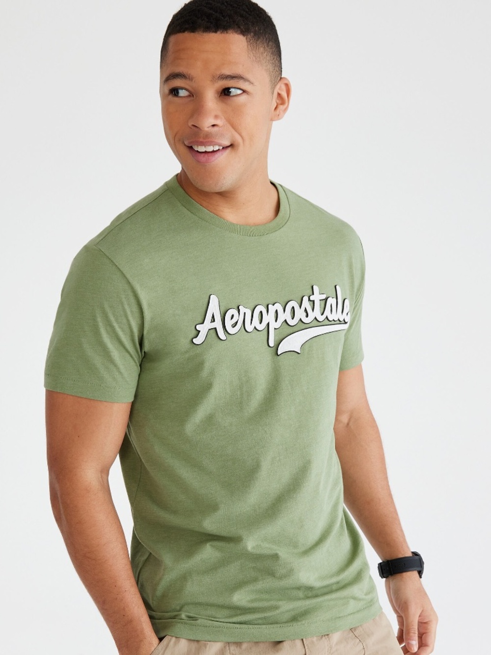 Aeropostale Script Logo Appliqué Graphic Tee